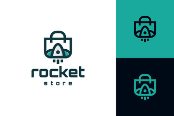 rocket store logo vector