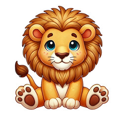 lion cartoon isolated on white