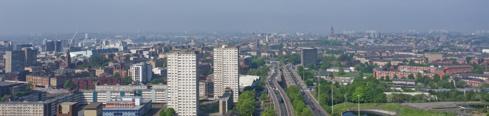 Glasgow aerial view looking west from Port Dundas