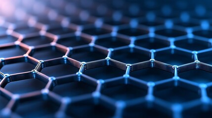 Naklejka premium Microscopic Hexagon Pattern Abstract 3D Nanomaterials Background