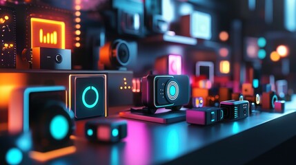 Neon Tech Gadgets: Futuristic Device Showcase