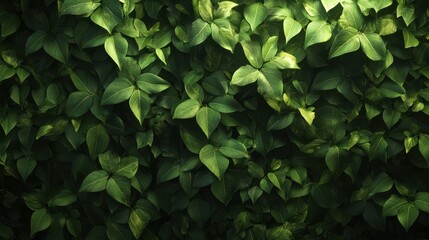 Fototapeta premium Lush greenery of ivy leaves perfect as background for various applications dense foliage with rich texture and intricate pattern creates wall of vibrant green