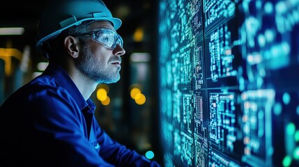 Manager monitoring stock tracking alerts on digital interface, close up, inventory management theme, ethereal, overlay, control room backdrop