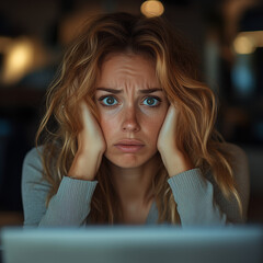 A woman sitting sad conveys feelings of helplessness, sadness, and emotional or mental exhaustion. Often has a dull expression. Head posture, shoulders slumped, and sitting in an environment that refl