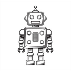 Fototapeta premium a black and white drawing of a robot