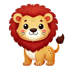 Obraz premium lion cartoon isolated on white