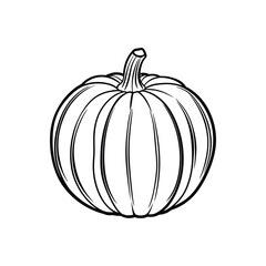 Pumpkin Outline in Thin line