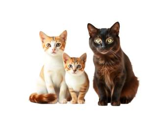 Cat on white background. Cats isolated on white background. Cats and kittens concept 