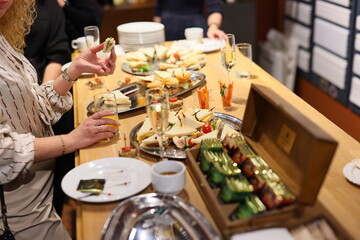 An Elegant and Exquisite Buffet Spread at a Social Gathering Filled with Delights