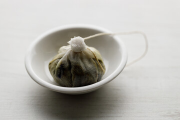 cup of hot tea and tea bag