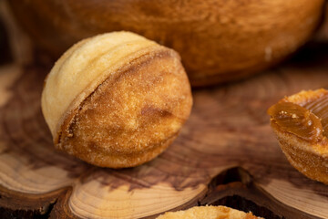 shortbread dessert with boiled condensed milk inside