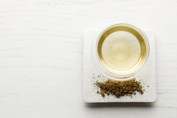 cup of hot tea and tea bag