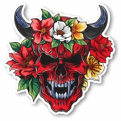 skull with roses