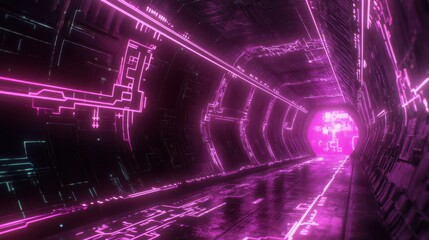Fototapeta premium Glowing circuit wallpaper