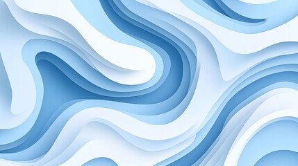 Abstract Blue Wavy Background in Layers for Creative Designs