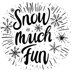 phrase Snow Much Fun 
