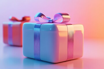 Colorful gift boxes with ribbons against a vibrant background in a cozy setting