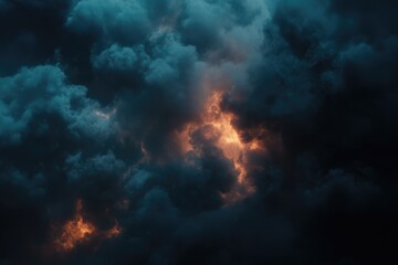 Dark storm clouds with lightning and thunder.
