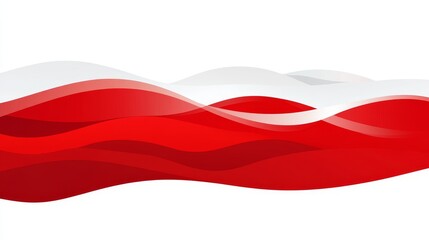 Naklejka premium Abstract flowing red waves layered with soft white lines creating a serene and elegant design background for creative projects