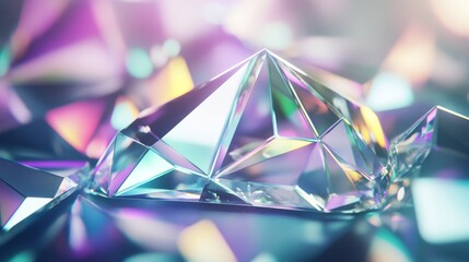 Prismatic Crystal Facets Gleaming in Vivid Hues