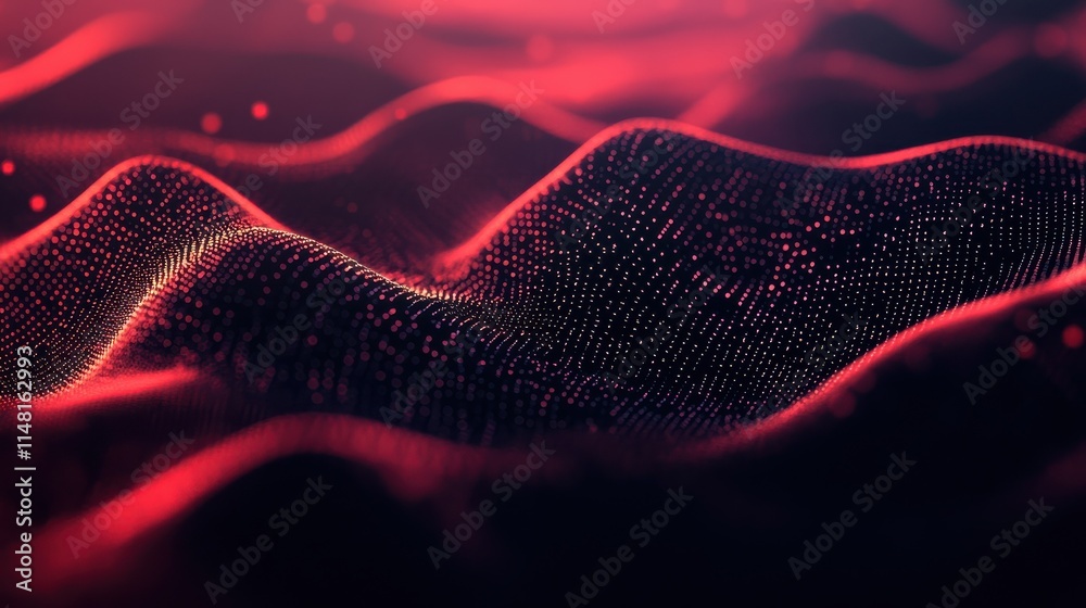 Poster black and red abstract technology cybersecurity background. binary code system vector design
