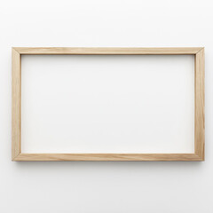 Large Thin Rectangular Landscape Wooden Picture Frame with 16:9 Aspect Ratio on White Background