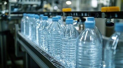 Bottled Water Production Line Conveyor Belt, Factory, Plastic Bottles