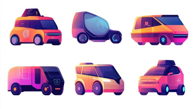 Driverless transport legislation abstract concept vector illustration set. Artificial intelligence regulations, autonomous taxi driving, AI development, future transport system abstract metaphor.