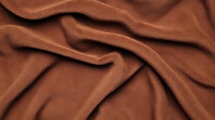 Rich Brown Fabric Draped Softly, Textured Background