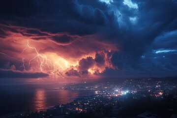 Thunderstorm and lightning