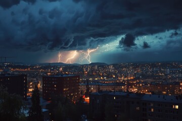thunderstorm night show over Oslo
