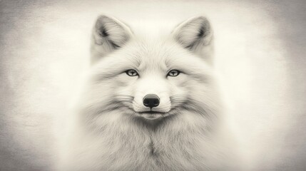 Obraz premium Serene Arctic Fox Portrait A Study in White Fur