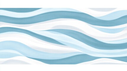 Obraz premium Serene Blue and White Wave Abstract Art Design
