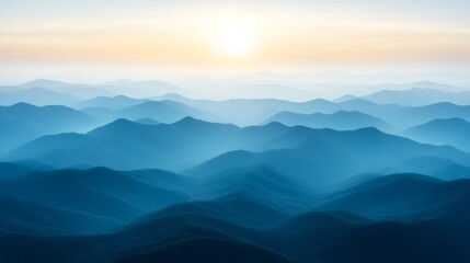 Obraz premium Serene Blue Ridge Mountains at Sunrise Panorama