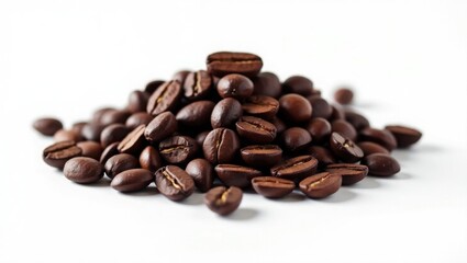Naklejka premium pile of cocoa bean on white background