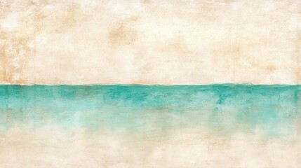 Fototapeta premium Serene Coastal Abstract Painting Beige and Teal Hues
