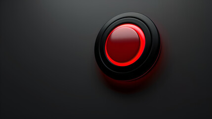 Black background with glowing red button