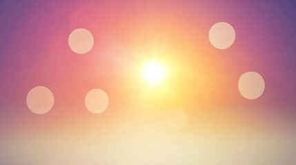 Serene Sunset Glow with Soft Bokeh Lights