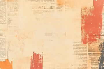 Fototapeta premium Vintage Paper Background with Newsprint and Colorful Textures for Creative Projects, Collages, and Artistic Designs