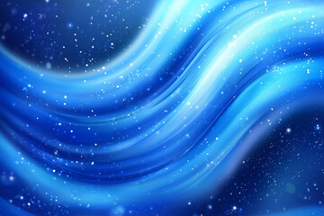 Abstract blue and white waves with a starry background..