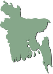 Bangladesh Map Illustration Simple Vector Icon