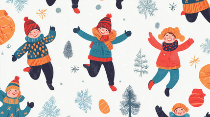 children playing in the snow