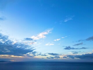 clouds sky sea light shine