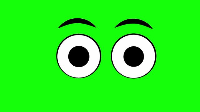 Green screen animation of moving cartoon eyes that indicate dizziness. Suitable for animation, comic, and video creation needs.