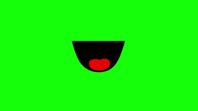 Cartoon talking with mouths or funny faces on green screen. Suitable for anime, comics and videos. Very high resolution.