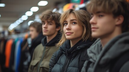 Obraz premium Teenagers looking towards a shared future together