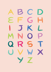 Printable poster Alphabet. for children education. nursery room decoration. ABC element