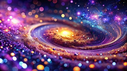 Obraz premium Macro Glitter Purple Galaxy: Cosmic Stardust Universe Photography