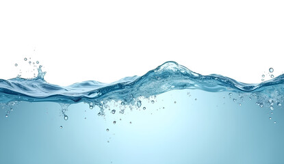 Ultra High quality and detailed Ultra realistic image Blue ocean wave splashing, cut out on white background