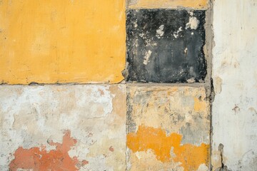 Close-up of a rough, gray, concrete wall with a crack running horizontally across the center.. Beautiful simple AI generated image